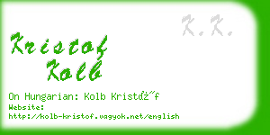 kristof kolb business card